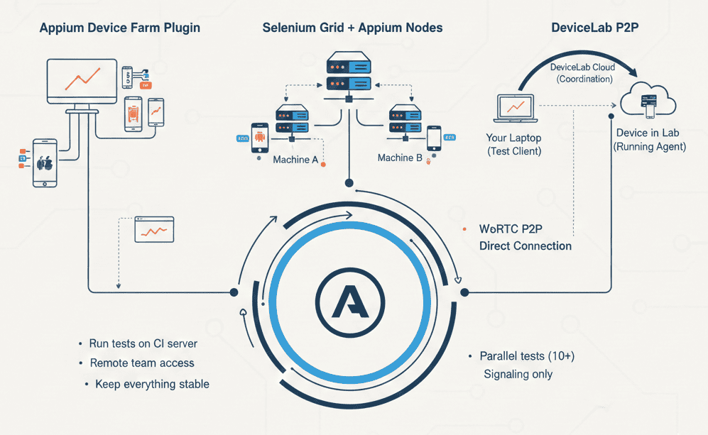 Appium distributed testing architecture diagram