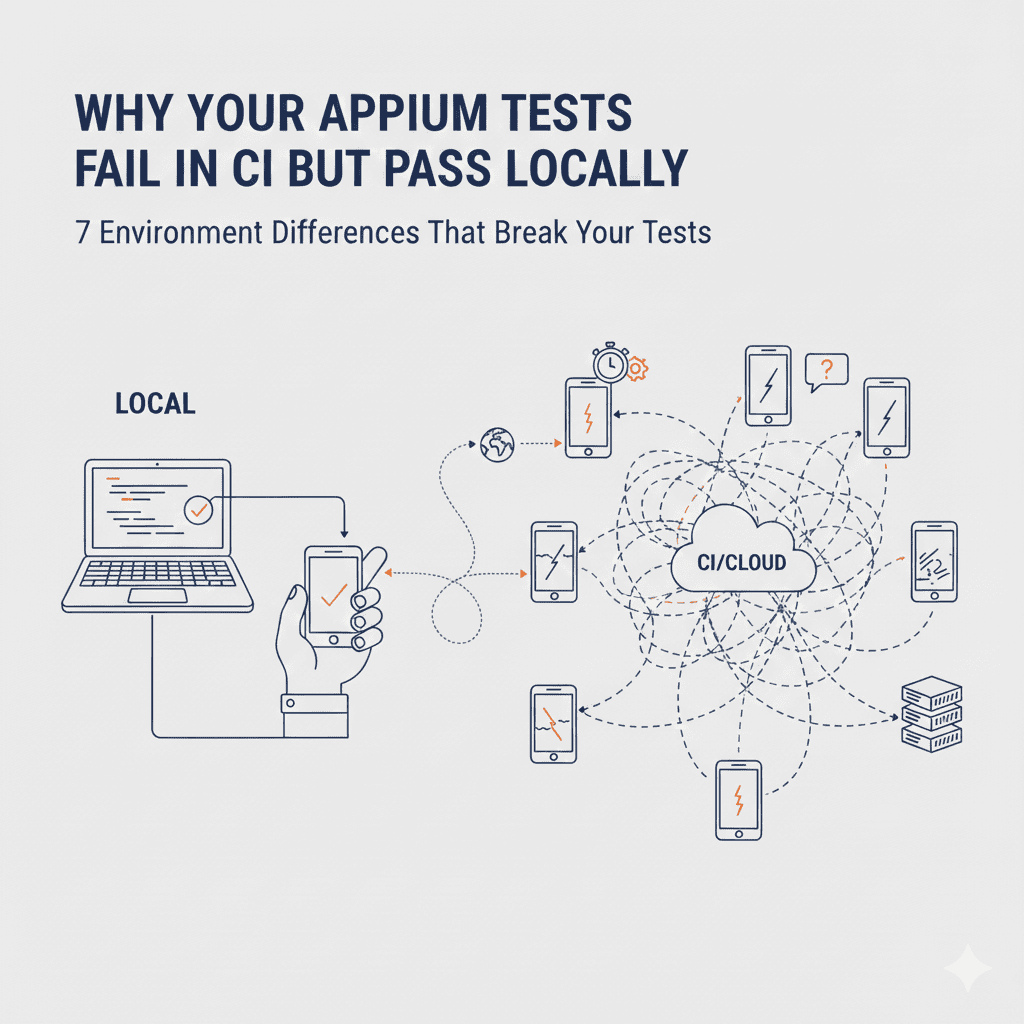 Appium tests passing locally but failing in CI