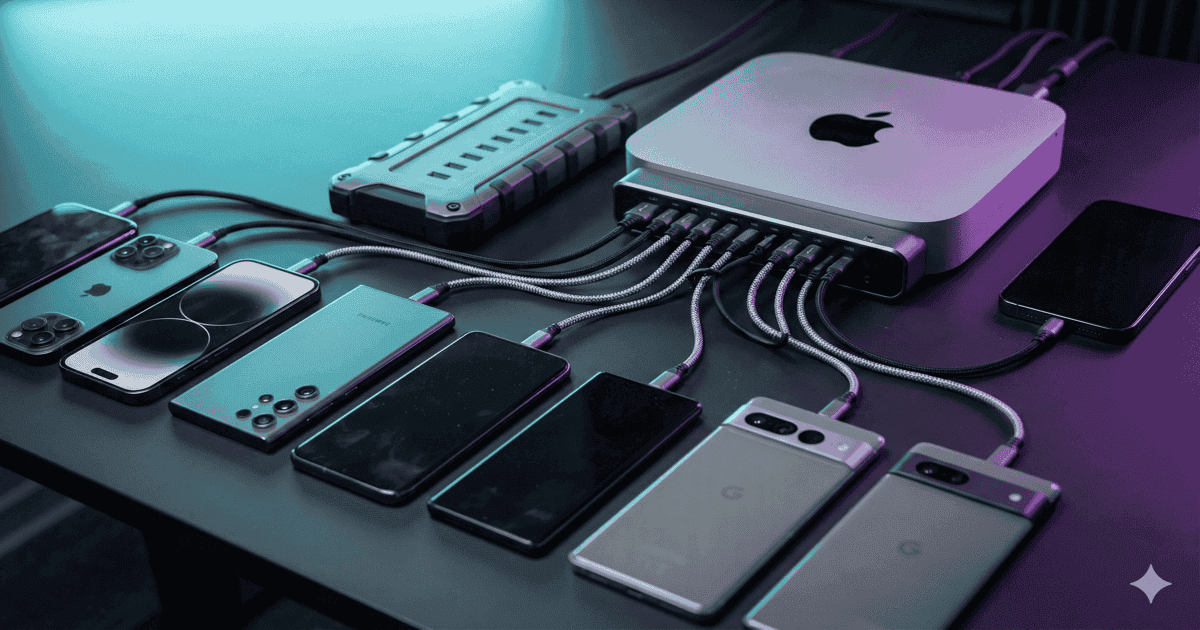 Cloud testing cost comparison showing $90,000 cloud cost vs $33,576 DeviceLab cost over 3 years for 10 devices