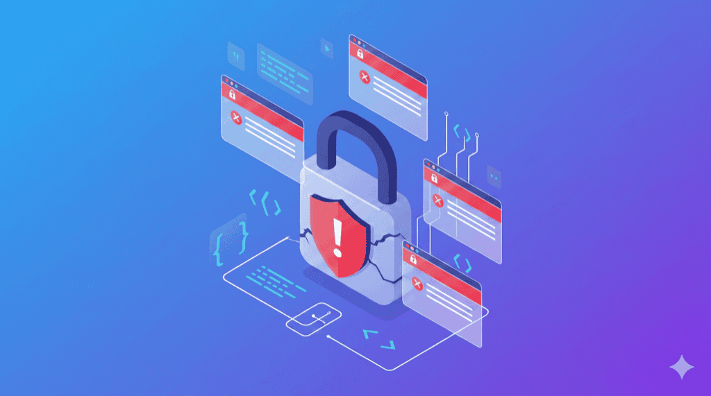 SSL certificate error debugging for LambdaTest showing padlock warning icons
