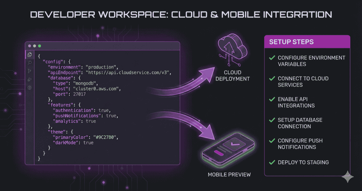 Perfecto setup guide showing configuration steps and code examples
